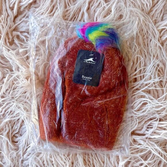 Orange Knit Beanie - Picture 1 of 2